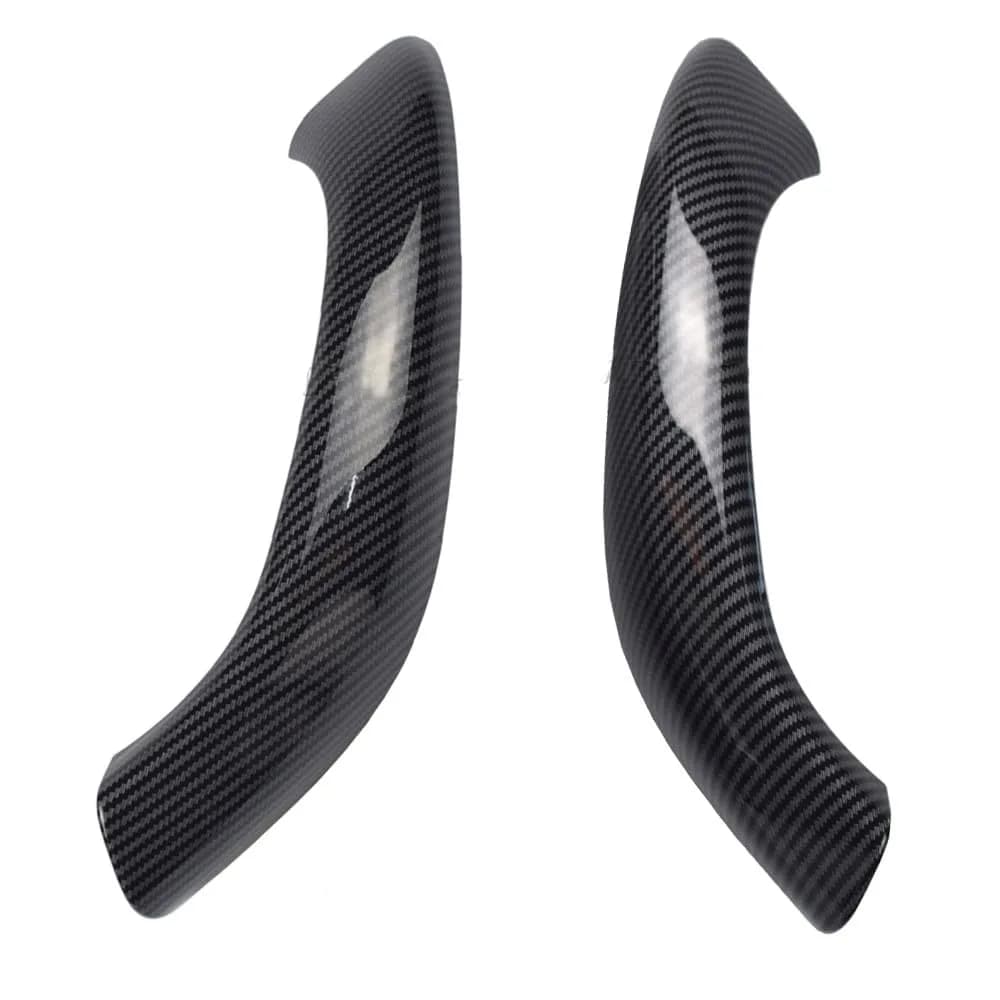 Kakulkomen Carbon Fiber Interior Door Panel Handle Pull Outer Cover Trim Replacement for BMW X1 X2 F48 F49 F39 2016-2020 (2-Piece Set)