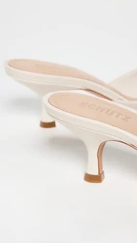 SCHUTZ Women's Dethalia Slide Heels Pearl 8.5 Medium US | Open Toe Block Heel thumbnail 4
