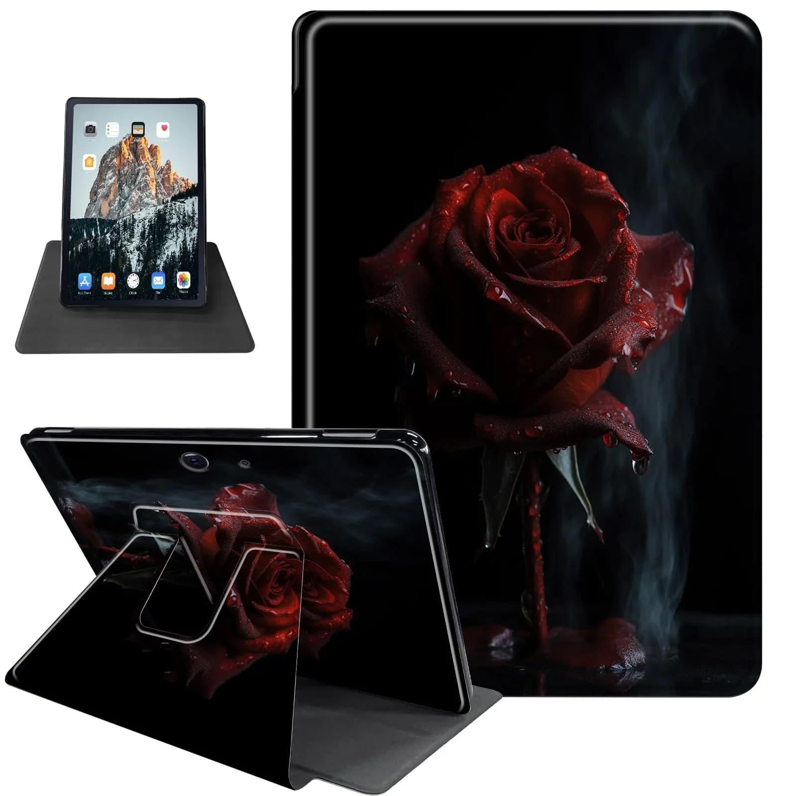 RMJKXQZG Microsoft Surface Pro Case - TPU Buffer, PU Leather, 360 Swivel Stand, Auto Wake/Sleep, Shockproof, Color Collision