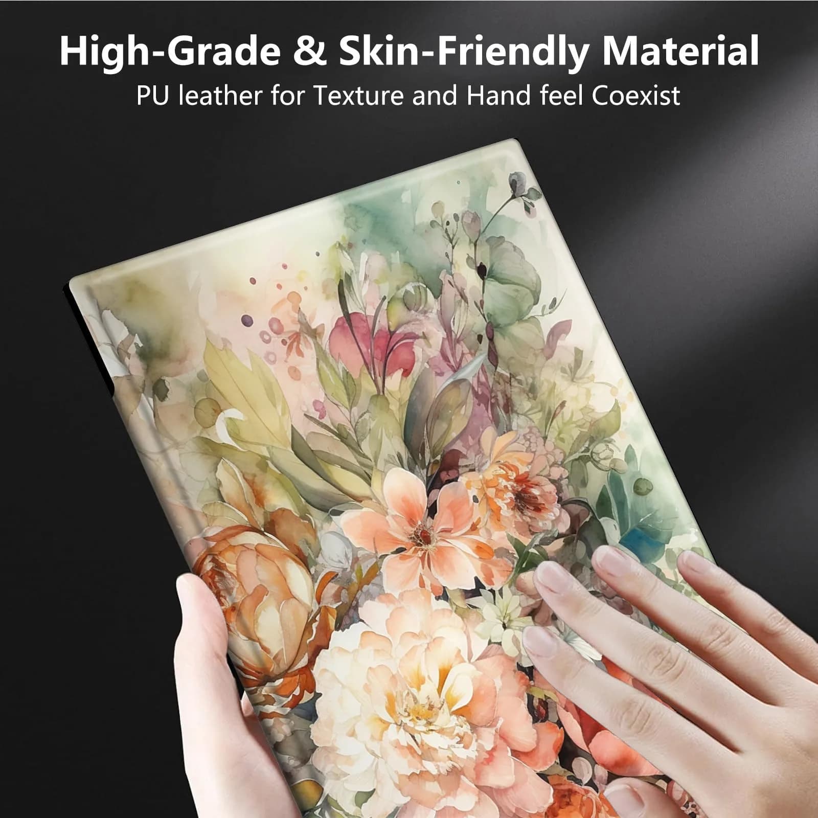 RMJKXQZG Microsoft Surface Pro Case with Soft TPU Buffer, PU Leather Cover, 360 Swivel Stand, Auto Wake/Sleep, Shockproof Flowers in Full Bloom | 12.3 Inch thumbnail 2