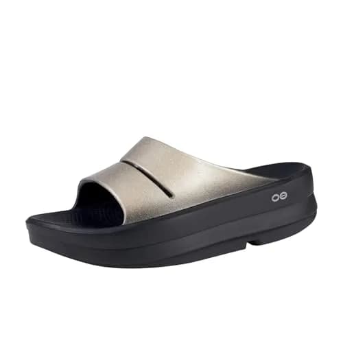 OOFOS Women's OOahh Luxe Sports Sandals, latte, 23.0 cm | Impact-Absorbing Recovery Footwear thumbnail 1