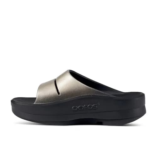 OOFOS Women's OOahh Luxe Sports Sandals, latte, 23.0 cm | Impact-Absorbing Recovery Footwear thumbnail 5