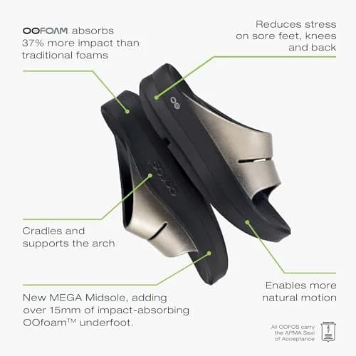 OOFOS Women's OOahh Luxe Sports Sandals, latte, 23.0 cm | Impact-Absorbing Recovery Footwear thumbnail 6
