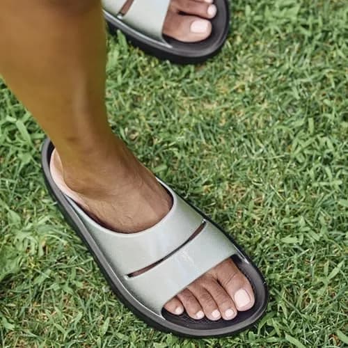 OOFOS Women's OOahh Luxe Sports Sandals, latte, 23.0 cm | Impact-Absorbing Recovery Footwear thumbnail 3