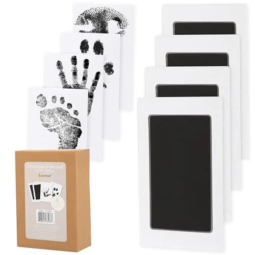 Pearhead Clean Touch Ink Pad Kit 4-Pack, Black | Mess-Free Baby & Pet Prints thumbnail 1