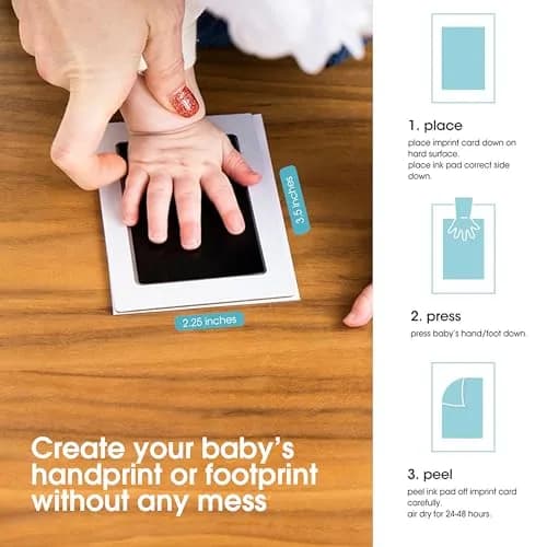 Pearhead Clean Touch Ink Pad Kit 4-Pack, Black | Mess-Free Baby & Pet Prints thumbnail 3