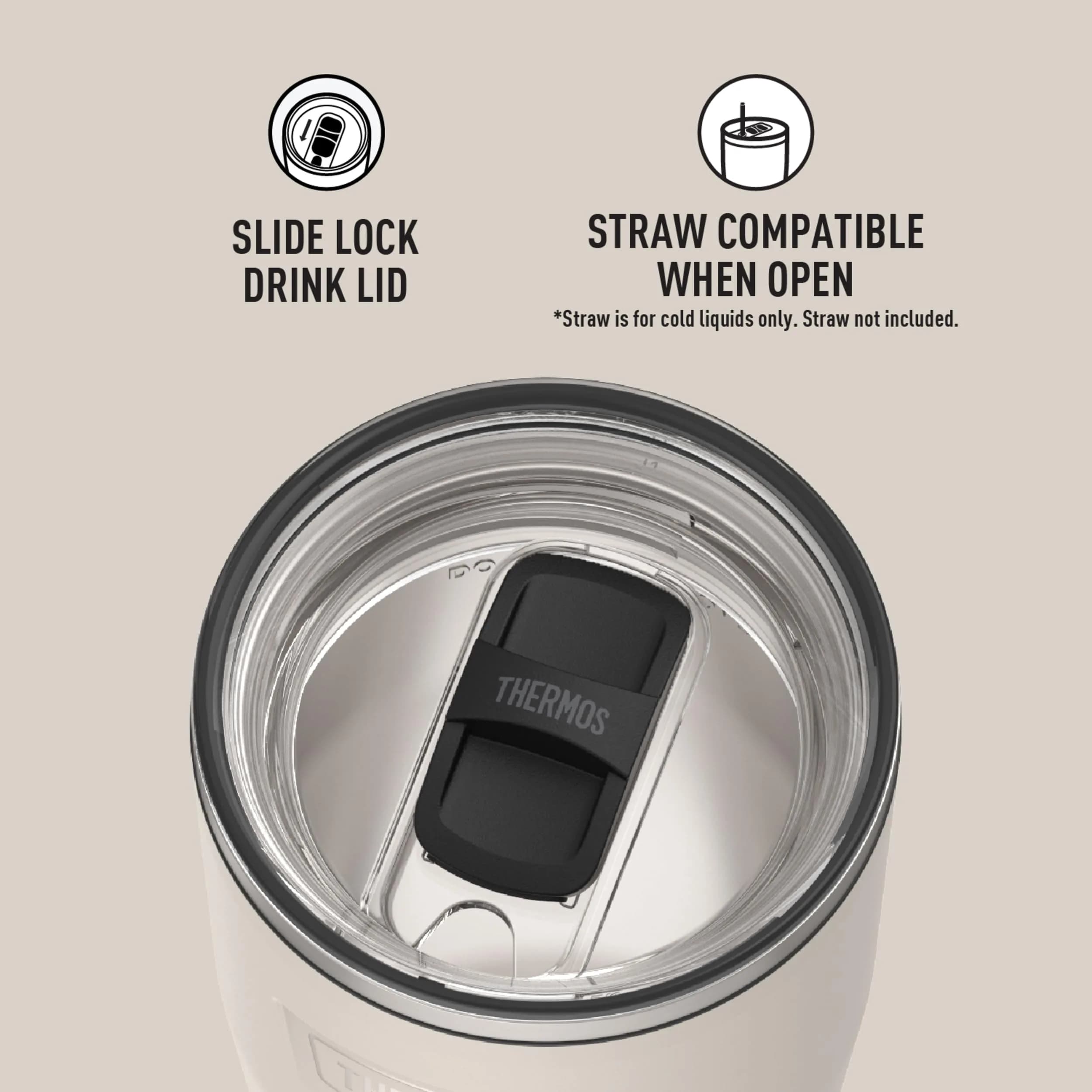 THERMOS Icon Series 24oz Stainless Steel Tumbler with Slide Lock Lid | 710ml (24 fl oz) - view 4