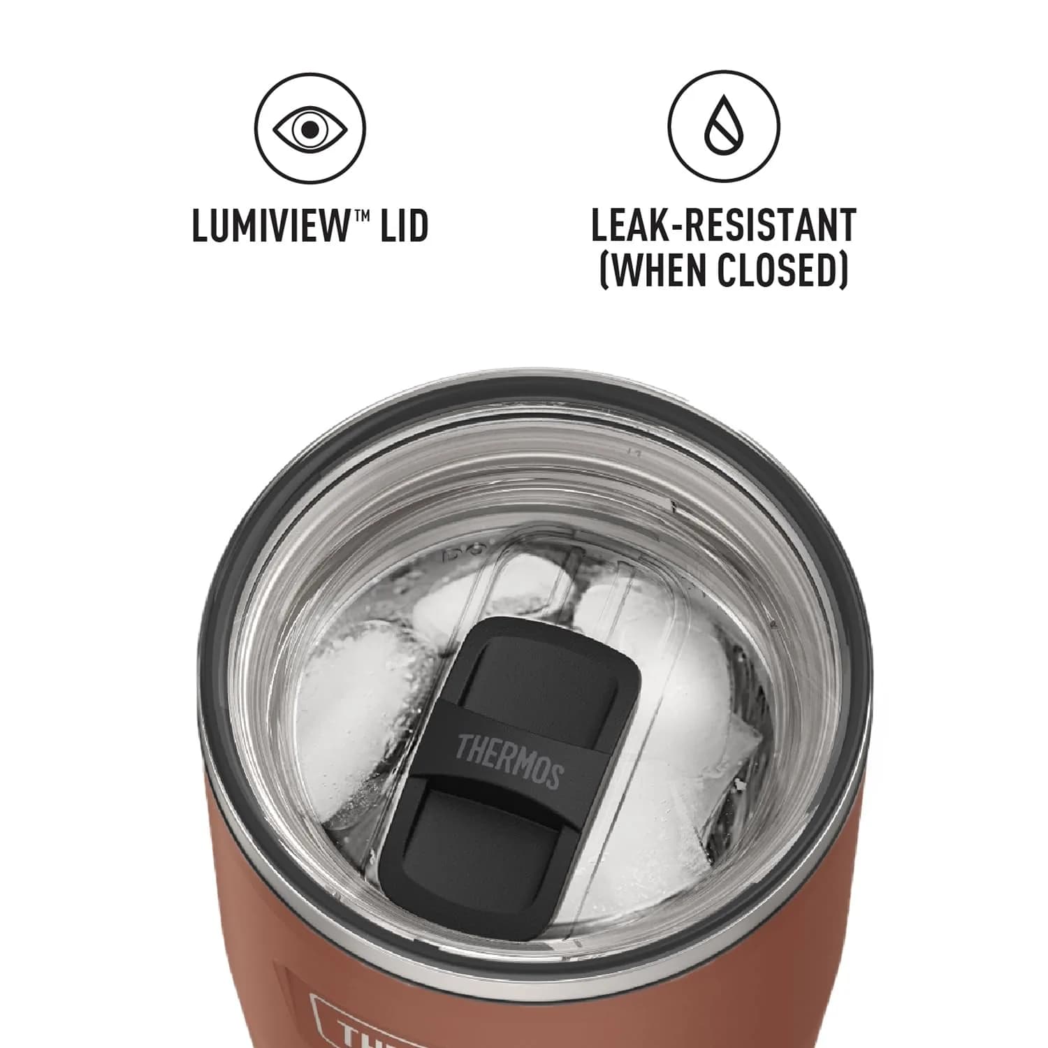 THERMOS Icon Series 24oz Stainless Steel Tumbler with Slide Lock Lid | 710ml (24 fl oz) Keeps Cold 22 Hrs - view 5