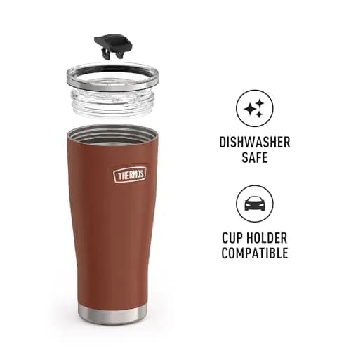 THERMOS Icon Series 24oz Stainless Steel Tumbler with Slide Lock Lid | 710ml (24 fl oz) Keeps Cold 22 Hrs thumbnail 3