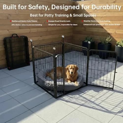 IGOOUO Puppy Playpen 24'' Portable Dog Playpen for Small Dogs | Easy-Carry, Rustproof & Versatile thumbnail 3