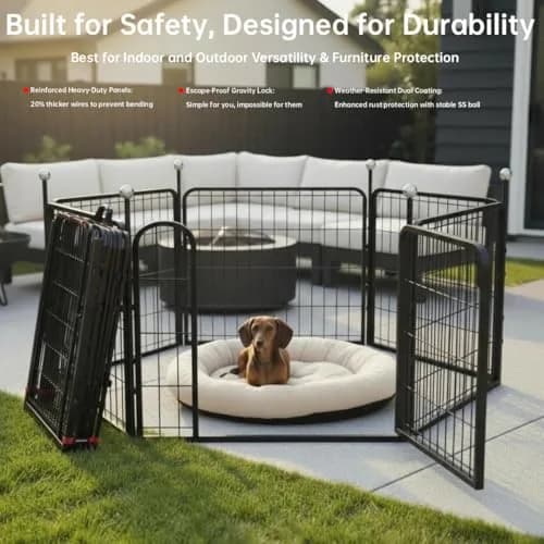 IGOOUO Puppy Playpen 24'' | Portable Indoor/Outdoor Dog Enclosure for Small Dogs thumbnail 3