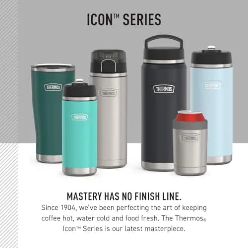 THERMOS ICON SERIES 18oz Lime Water Bottle | Keeps Drinks Cold 16h, Durable Stainless Steel, Straw Lid thumbnail 7