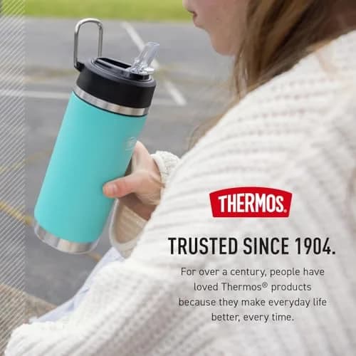 THERMOS ICON SERIES 18oz Lime Water Bottle | Keeps Drinks Cold 16h, Durable Stainless Steel, Straw Lid thumbnail 8