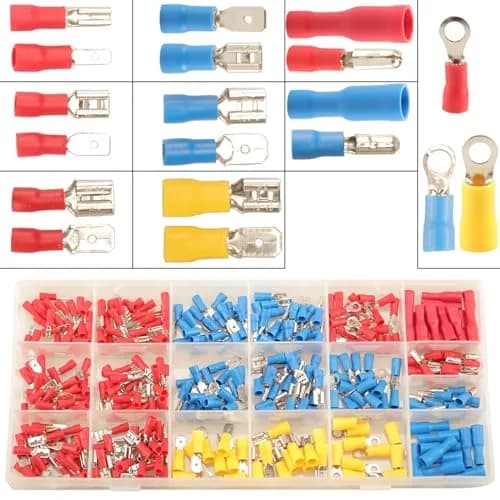 Feggizuli 350pcs Crimp Connectors 19 Types Copper, Red, Blue, Yellow | Quick, Safe & Long-Lasting thumbnail 1