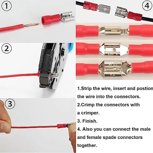 Feggizuli 350pcs Crimp Connectors 19 Types Copper, Red, Blue, Yellow | Quick, Safe & Long-Lasting thumbnail 6