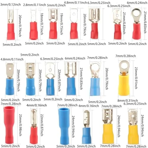 Feggizuli 350pcs Crimp Connectors 19 Types Copper, Red, Blue, Yellow | Quick, Safe & Long-Lasting thumbnail 9