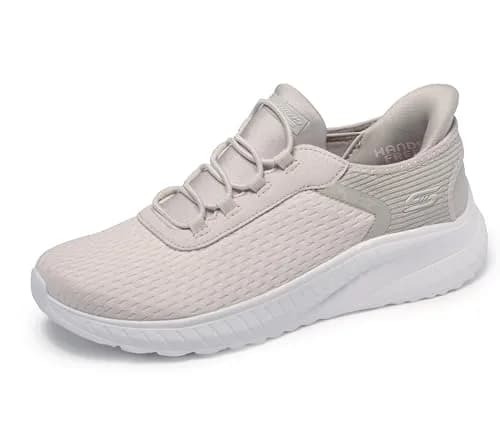 Skechers Women's Hands Free Slip-ins BOBS Squad Chaos - Off-White, Size 8 Wide | Cushioned Memory Foam, Breathable Knit thumbnail 1