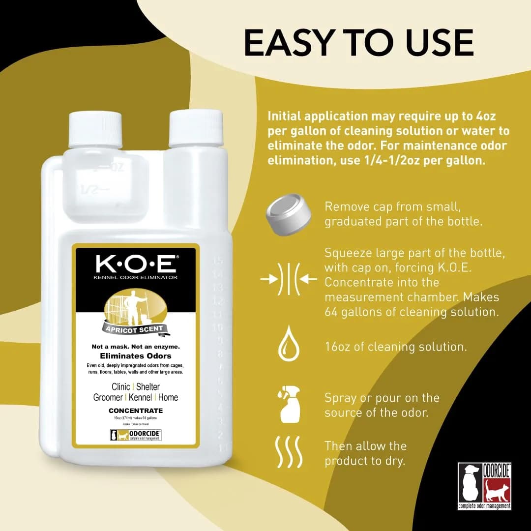 Odorcide K.O.E. Apricot Odor Eliminator 473ml (16 Fl Oz) | Professional Strength Non-Enzymatic Formula - view 2