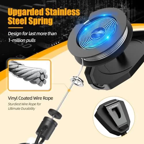 Oaridey Heavy Duty Retractable Keychain with Belt Clip | Carbon Fiber Front, 31.8in Extendable, 9oz Capacity thumbnail 2