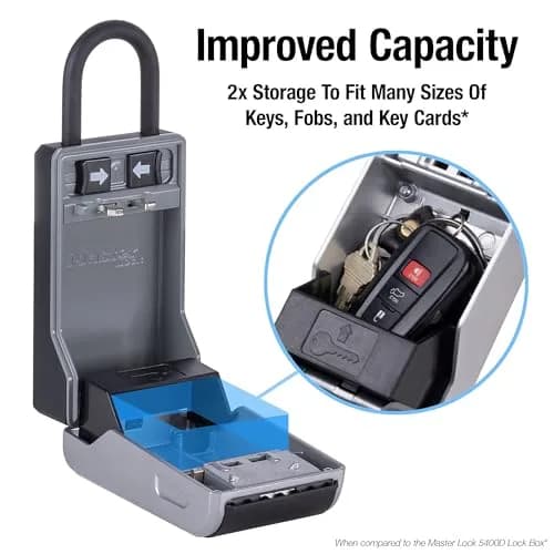 Master Lock High Capacity Key Lockbox with Combination Dial & Removable Shackle | 19.56cm x 7.62cm x 5.59cm (7.7" x 3" x 2.2") thumbnail 4