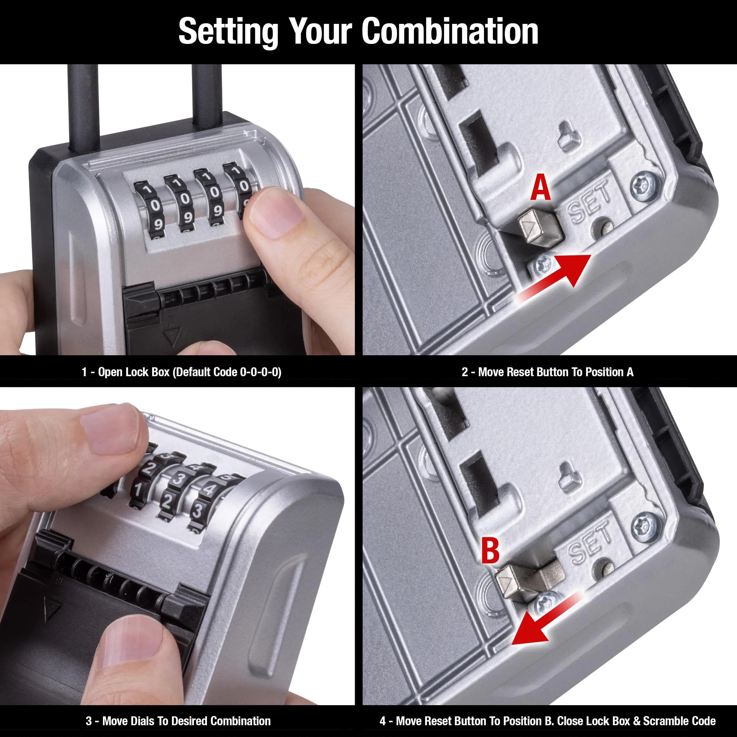 Master Lock High Capacity Key Lockbox with Combination Dial & Removable Shackle | 19.56cm x 7.62cm x 5.59cm (7.7" x 3" x 2.2") - view 7