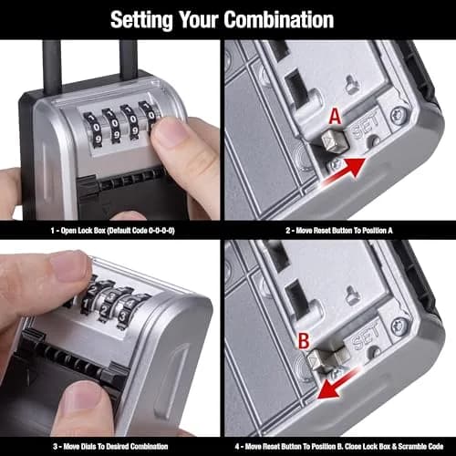 Master Lock High Capacity Key Lockbox with Combination Dial & Removable Shackle | 19.56cm x 7.62cm x 5.59cm (7.7" x 3" x 2.2") thumbnail 7