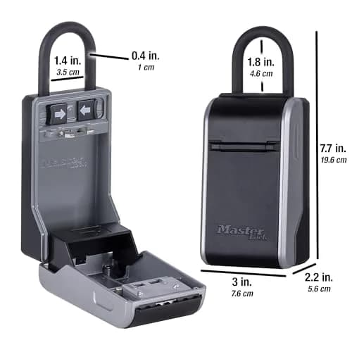 Master Lock High Capacity Key Lockbox with Combination Dial & Removable Shackle | 19.56cm x 7.62cm x 5.59cm (7.7" x 3" x 2.2") thumbnail 2