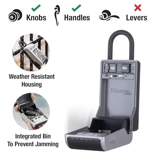 Master Lock High Capacity Key Lockbox with Combination Dial & Removable Shackle | 19.56cm x 7.62cm x 5.59cm (7.7" x 3" x 2.2") thumbnail 3