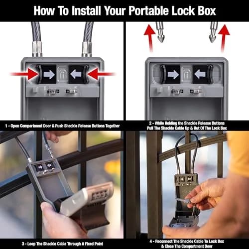 Master Lock High Capacity Key Lockbox with Removable Cable, 28.2 cm (11.1 in) | Tamper-Resistant Metal Body thumbnail 5