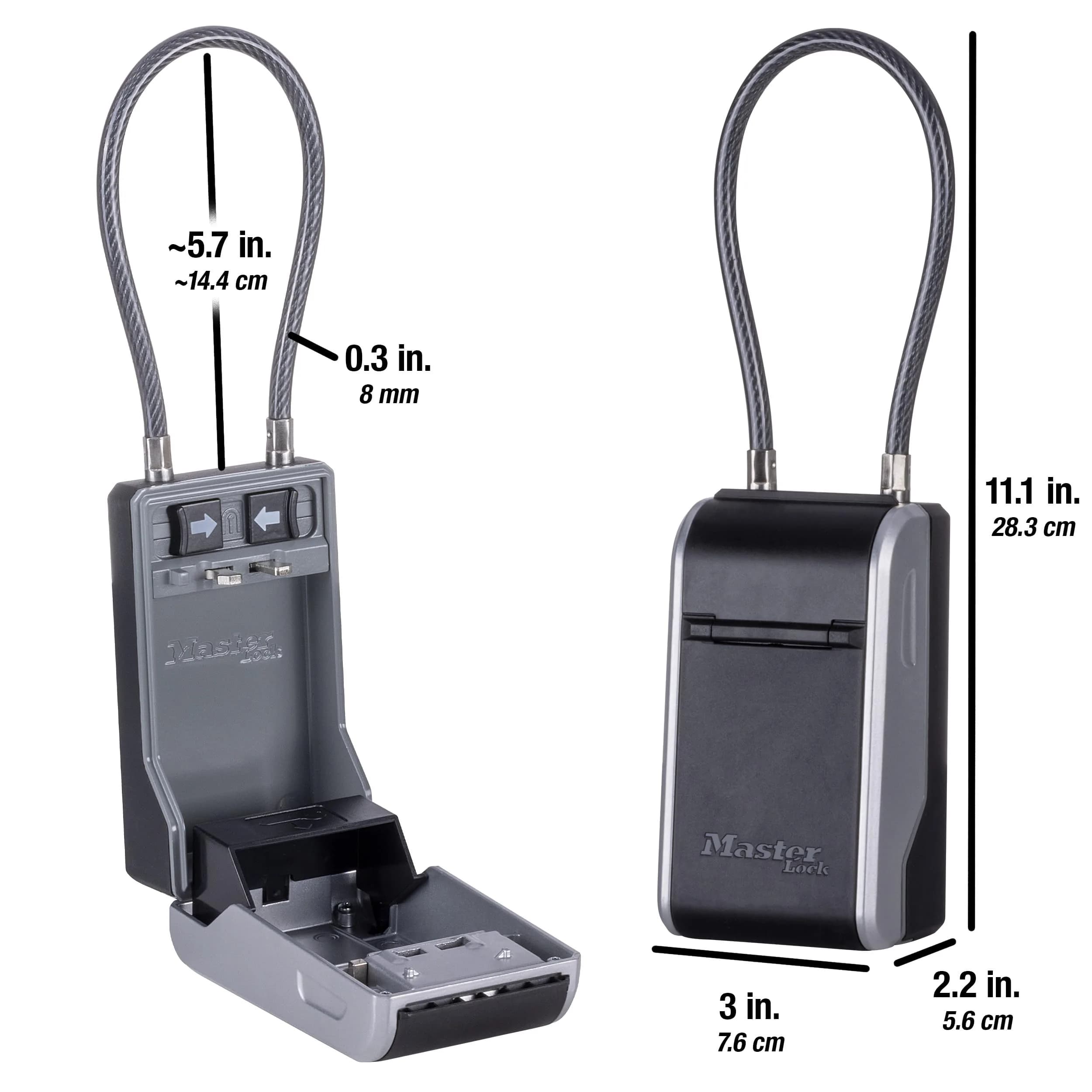 Master Lock High Capacity Key Lockbox with Removable Cable, 28.2 cm (11.1 in) | Tamper-Resistant Metal Body - view 6