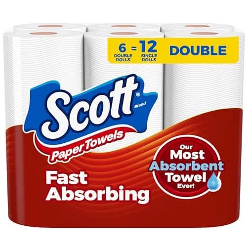 Scott Paper Towels, Choose-A-Sheet, 6 Double Rolls (1200 Sheets Total) | 2-Ply Absorbent & Lint-Free thumbnail 1