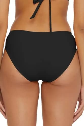 BCA by Rebecca Virtue Liana - Women's Side Shirred Bikini Bottom, Cheeky Coverage, Black, Small | Elegant Summer Swimwear thumbnail 3