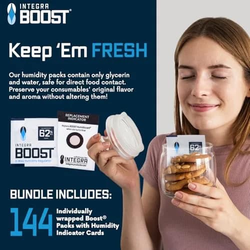 Integra Boost 62% RH 2-Way Humidity Control Packs 8g (144-Pack) | Maintains 62% RH for Herbs, Spices, Food Storage thumbnail 7