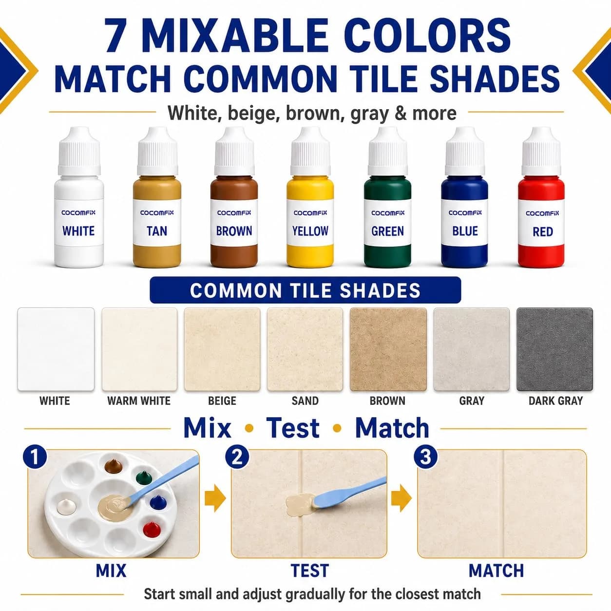 cocomfix NO. 5 Gray Tile Repair Kit for Porcelain & Ceramic Chips, Cracks & Holes - view 3