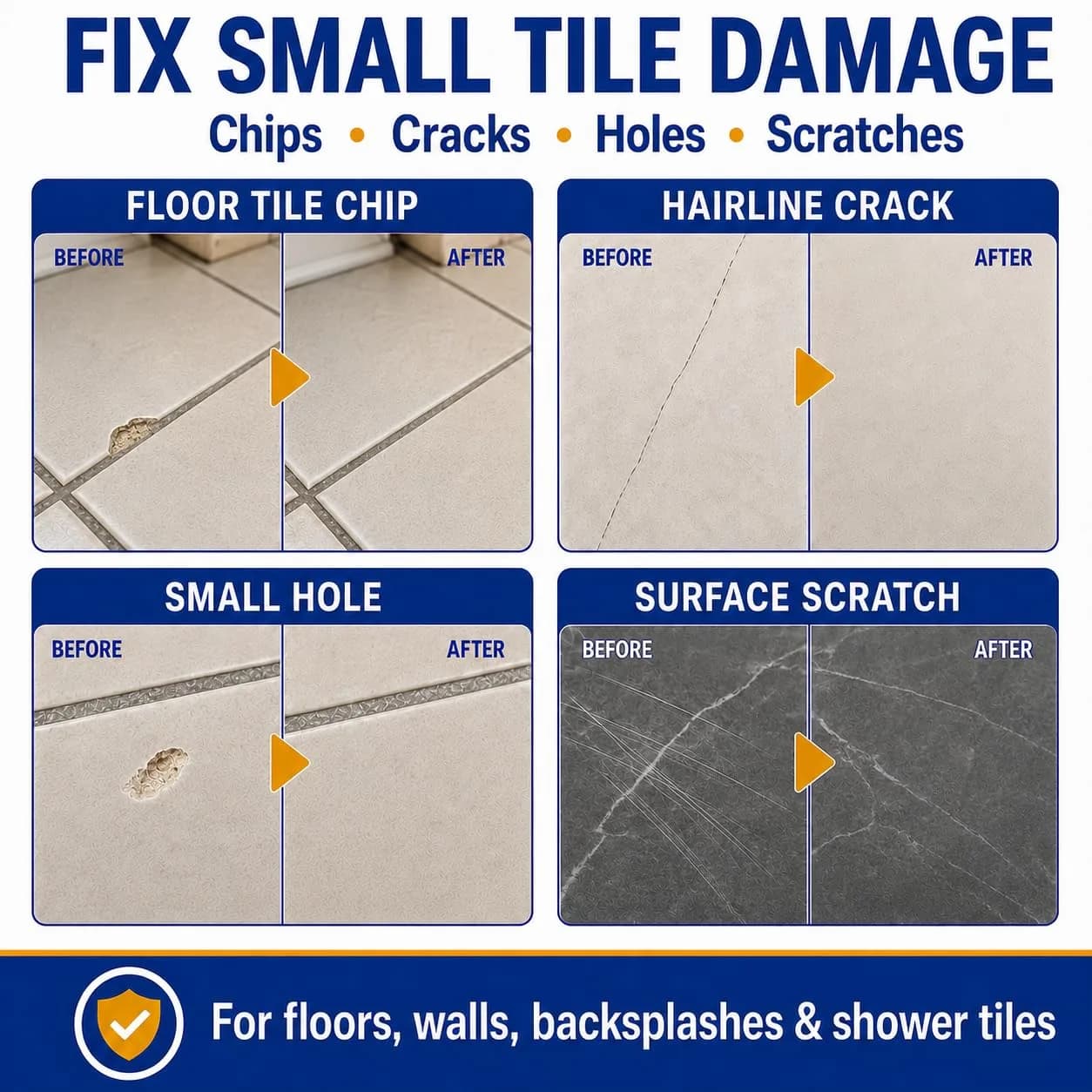 Cocomfix Tile Repair Kit NO. 04 Honey Beige - Porcelain & Ceramic Chip, Crack & Hole Filler (231g) - view 2