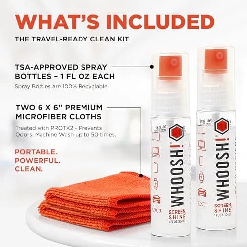 WHOOSH! Screen Shine Go Refillable Screen Cleaner Kit 60ml (2 fl oz) | Streak-Free Formula for All Tech Screens thumbnail 2