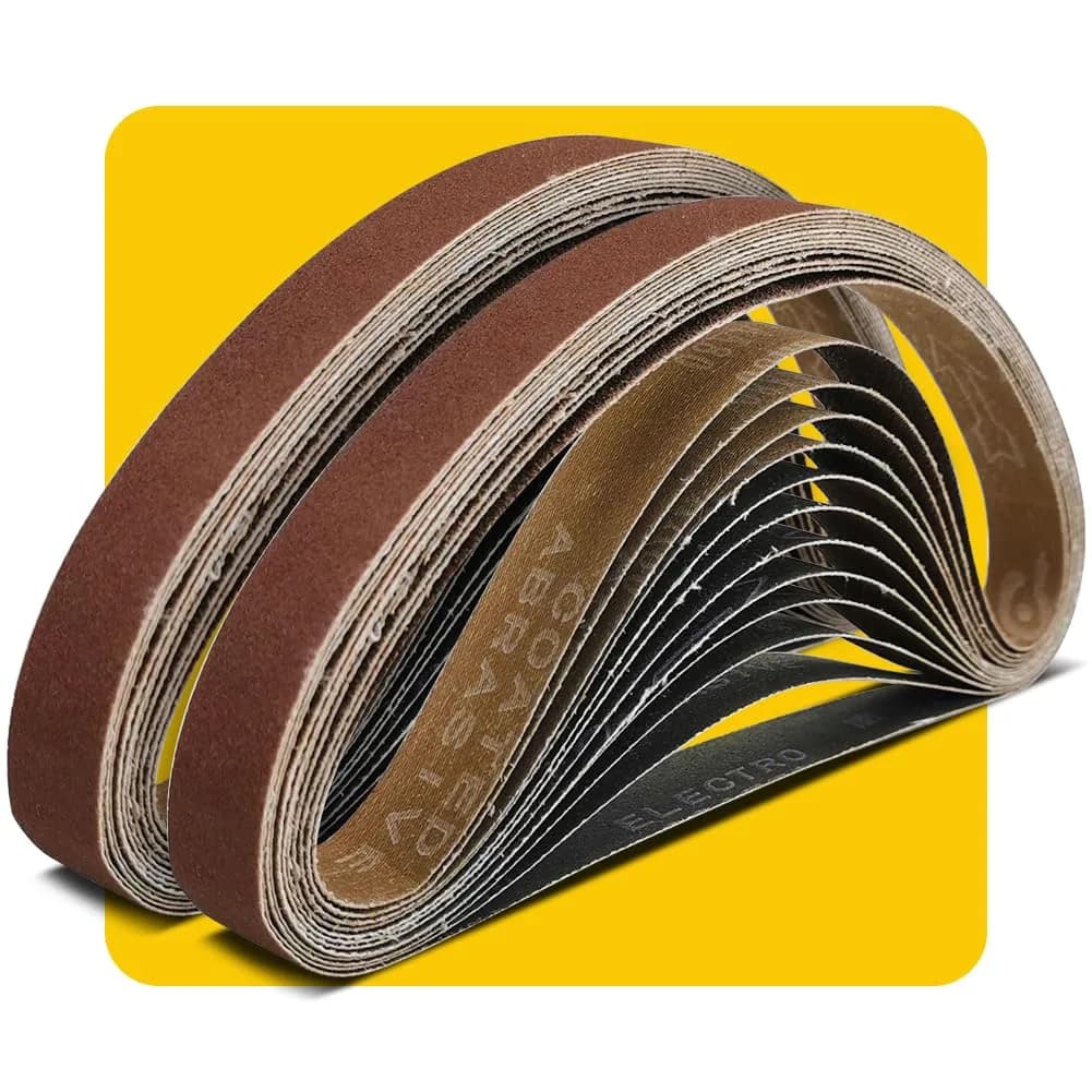 TPmax 1/2 x 18 Inch 400 Grit Sanding Belt | Aluminum Oxide, Washable, All-Purpose (70-120c)