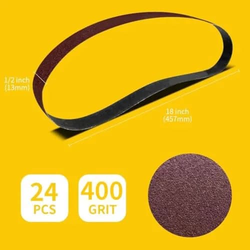 TPmax 1/2 x 18 Inch 400 Grit Sanding Belt | Aluminum Oxide, Washable, All-Purpose (70-120c) thumbnail 2