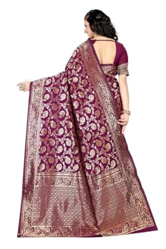 Sugathari Kanjivaram Silk Saree 5.5m | Traditional Wedding Wear in Wine thumbnail 5