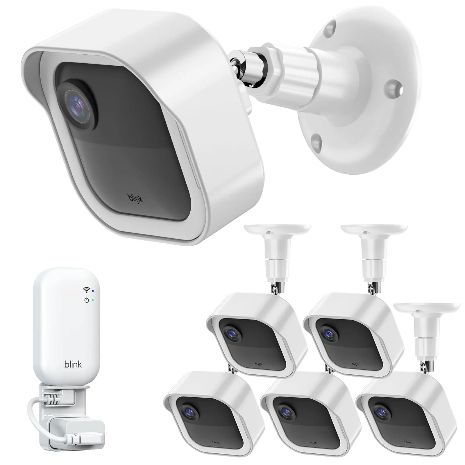 Gresur 5 Pack White Portable Electronic Device Mount | 360° Rotation, Durable Plastic, Indoor/Outdoor Use — White