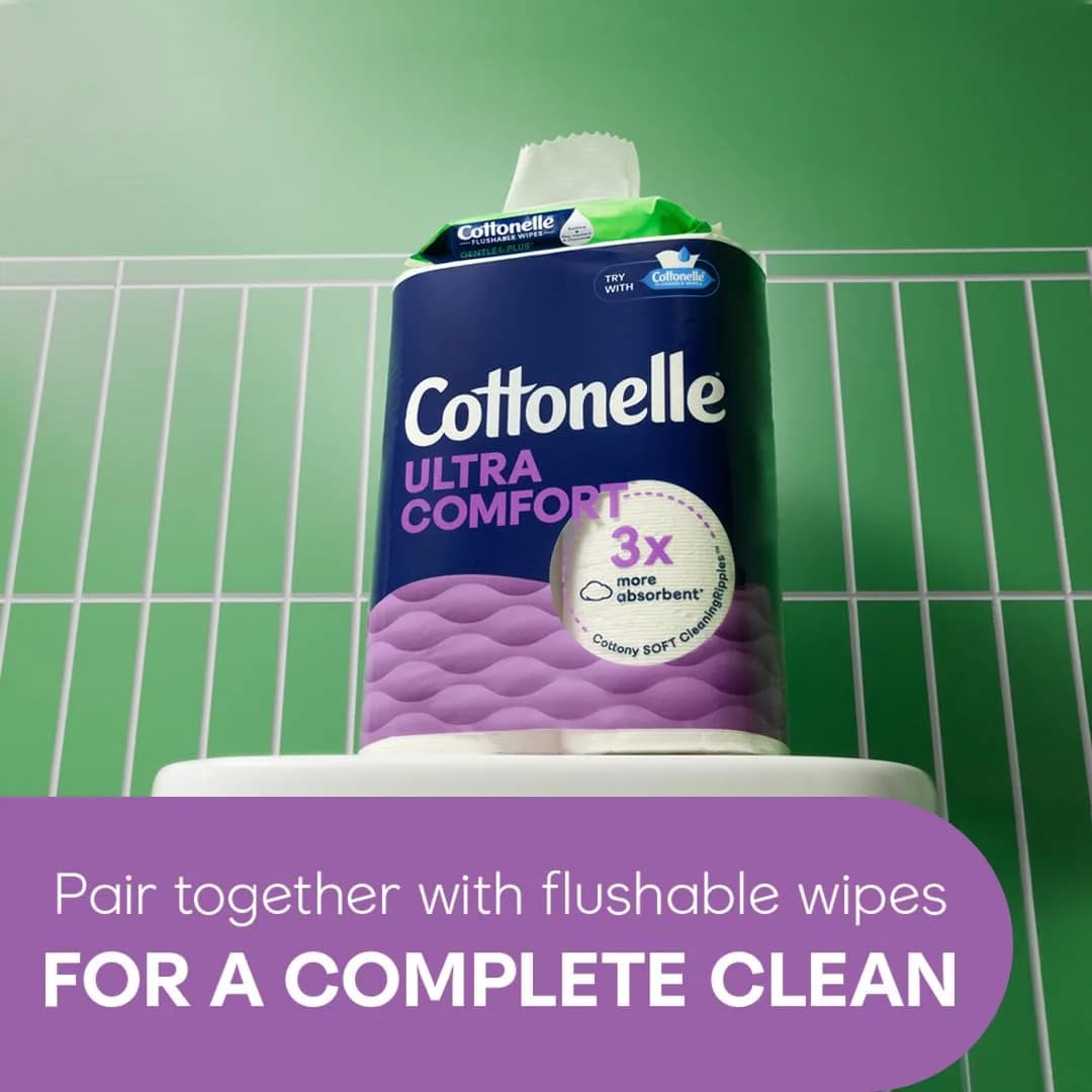 Cottonelle Ultra Comfort Toilet Paper 18 Mega Rolls (4392 Sheets Total) | FSC Certified, 2-Ply Softness - view 6