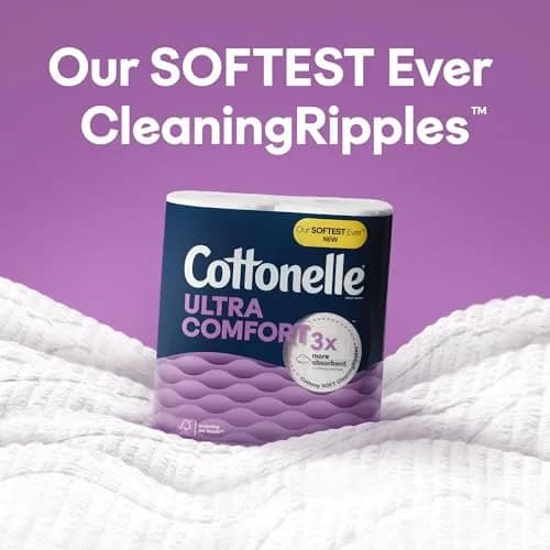 Cottonelle Ultra Soft Toilet Paper, 6 Mega Rolls (1464 Sheets Total) | 2-Ply, Unscented, Septic-Safe thumbnail 4