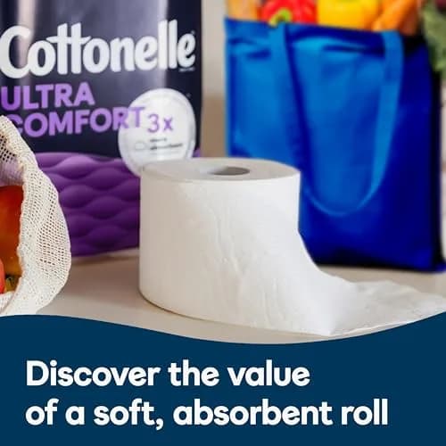 Cottonelle Ultra Soft Toilet Paper, 6 Mega Rolls (1464 Sheets Total) | 2-Ply, Unscented, Septic-Safe thumbnail 5