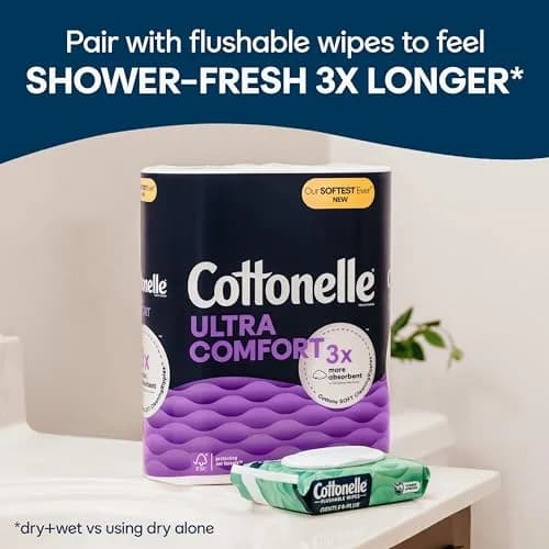Cottonelle Ultra Soft Toilet Paper, 6 Mega Rolls (1464 Sheets Total) | 2-Ply, Unscented, Septic-Safe thumbnail 6