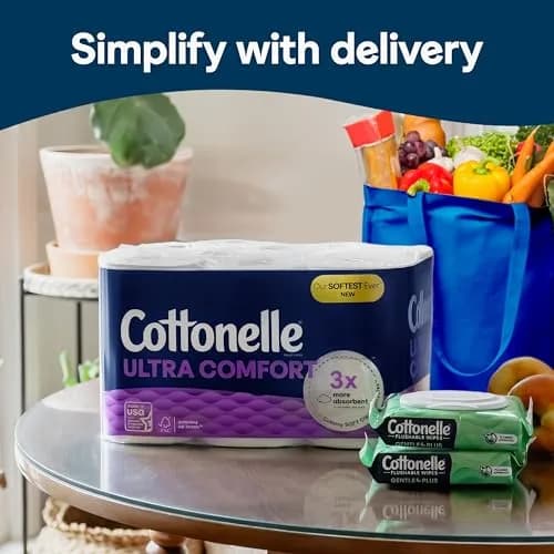 Cottonelle Ultra Soft Toilet Paper, 6 Mega Rolls (1464 Sheets Total) | 2-Ply, Unscented, Septic-Safe thumbnail 7