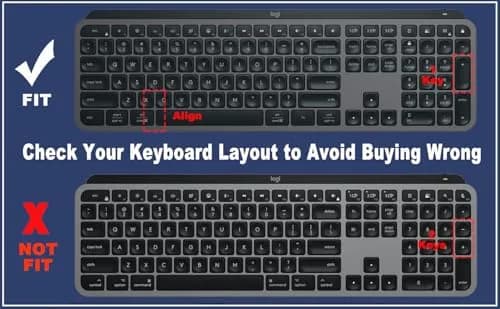 MUBUY-GOL Black Silicone Keyboard Cover for Logitech MX Keys S/Craft | US Layout thumbnail 2