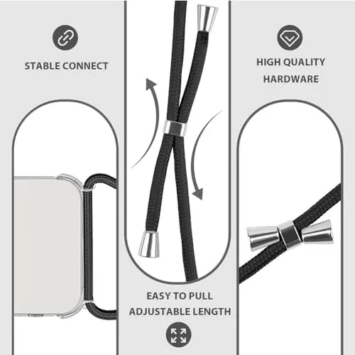 YESPURE Crossbody Lanyard Case for iPhone 15 Pro Max | Clear TPU Bumper with Adjustable Strap thumbnail 3