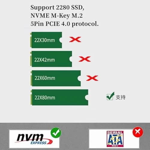Suckoo NVME M.2 PCIE 4.0 SSD Expansion Board 8.8cm (3.46in) for ROG Ally — Upgrade 2230 to 2280 SSD | 90 Degree Green Adapter thumbnail 7