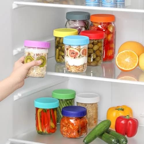 AOZITA Mason Jar Lids 10 Pack Wide Mouth | Leak-Proof Food Grade Plastic thumbnail 5