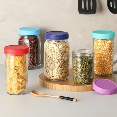 AOZITA Mason Jar Lids 10 Pack Wide Mouth | Leak-Proof Food Grade Plastic thumbnail 6